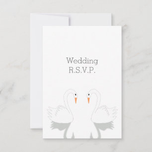 Swans Design Wedding RSVP Card