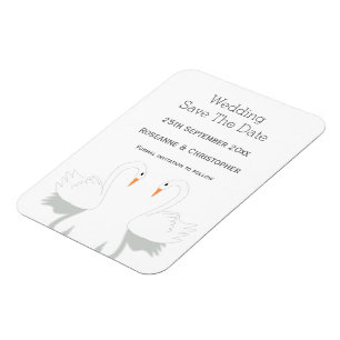 Swans Design Wedding Save The Date Magnet