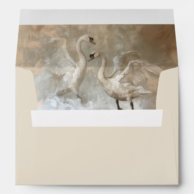 Swans - Envelope for Card size 12.7 x 17.8 cm (Back (Bottom))