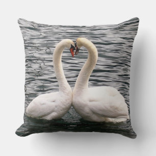 Swans Happy Valentine's day Throw Pillow