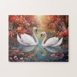 Swans In Autumn  Jigsaw Puzzle