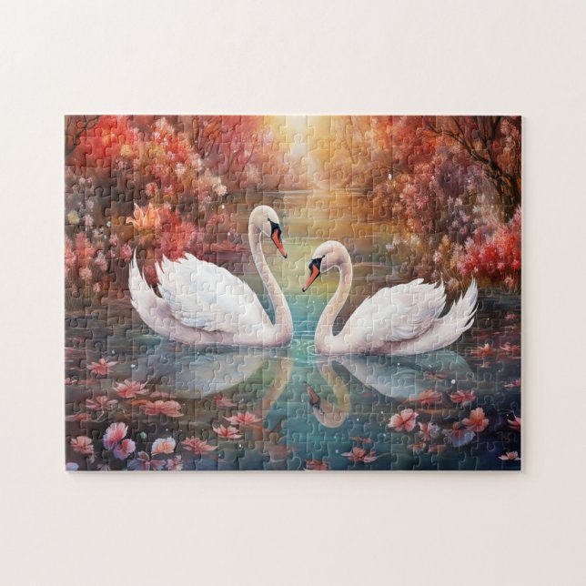 Swans In Autumn  Jigsaw Puzzle (Horizontal)