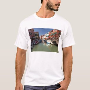 Swans in canal, Burano Island, Venice, Italy T-Shirt