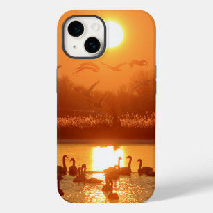 Swans in Lake at Sunset Case-Mate iPhone 14 Case