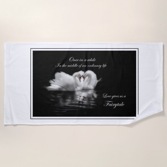 Swans in love beach towel (Front)