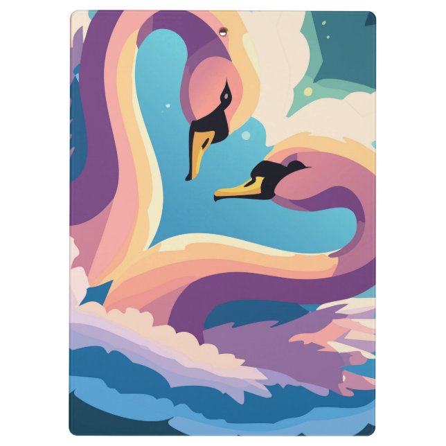 Swans In Love Clipboard (Back)