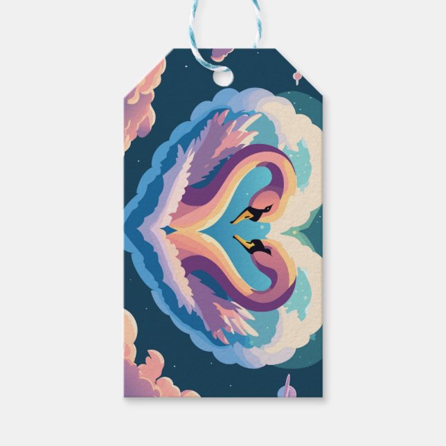 Swans In Love Gift Tags (Front)