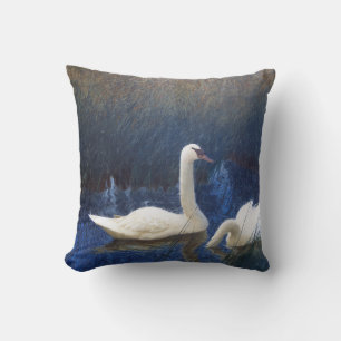 Swans in Reeds, Bruno Liljefors Cushion