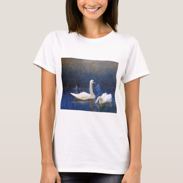 Swans in Reeds, Bruno Liljefors T-Shirt (Front)