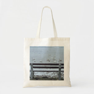 Swans, lake and a bench - bag