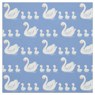 Swans Mama and Baby Cute Kids Fabric