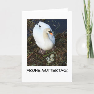 swans nest mother's day card german