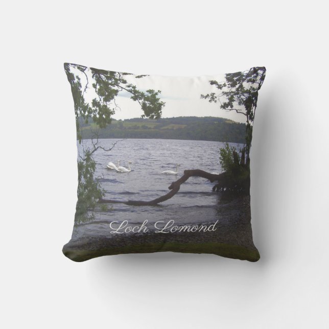 Swans on Loch Lomond Cushion (Front)