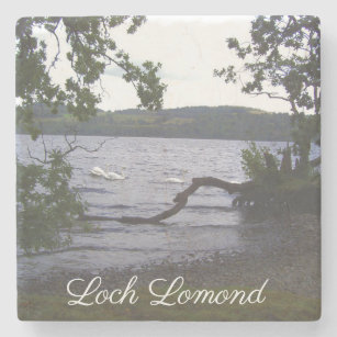 Swans on Loch Lomond Stone Coaster