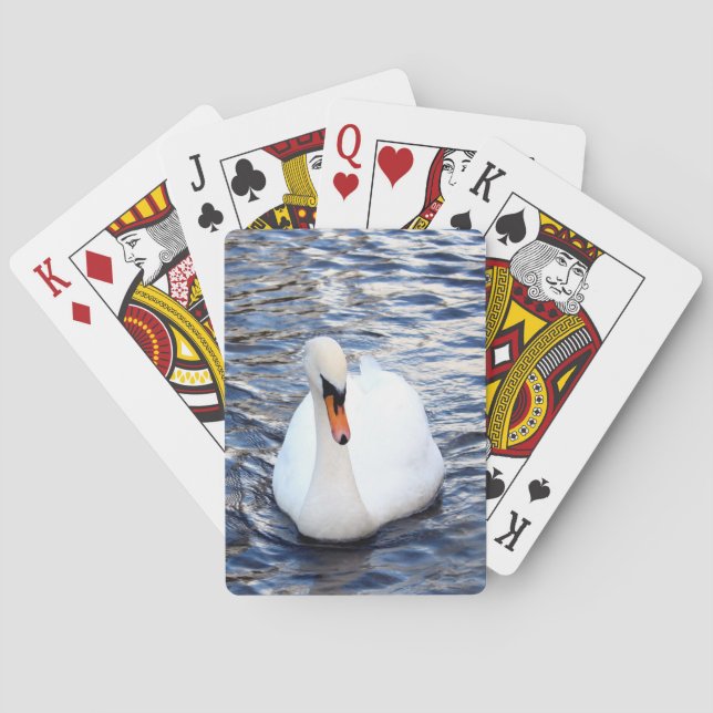 Swans on water playing cards (Back)