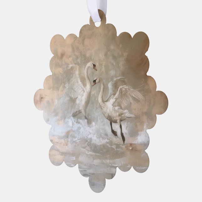 Swans - Paper Card Decoration Stationery (Left)