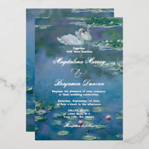 Swans Pond Monet Inspired Water Lilies Art Wedding