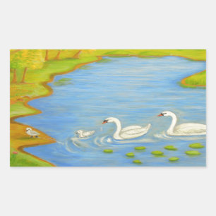 Swans Rectangular Sticker