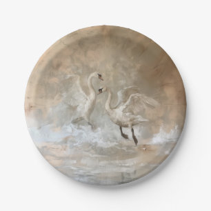 Swans - Round Paper Plates