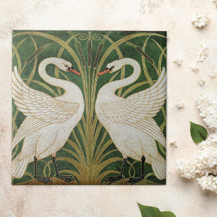 Swans, Rush & Iris by Walter Crane Tile
