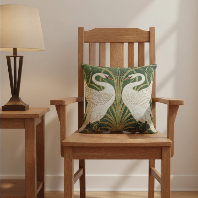 Swans Rush Iris Pattern Walter Crane Cushion (Creator Uploaded)