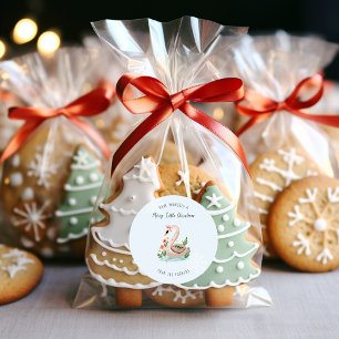 Swans Swimming   12 Day of Christmas Holiday Classic Round Sticker