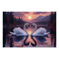 Swans under the Moon of Love