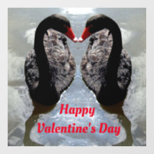 Swans Valentine Day Window Cling