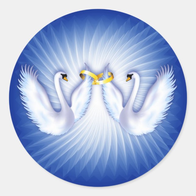 Swan's Wedding Classic Round Sticker (Front)