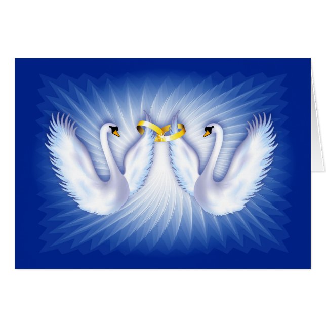 Swan's Wedding Greeting Card (Front Horizontal)