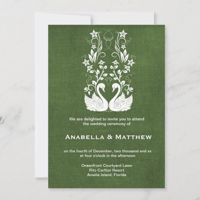Swans wedding invitation (Front)