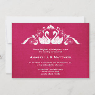 Swans wedding invitation
