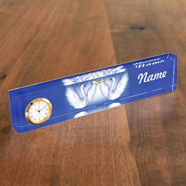 Swan's Wedding Nameplate (Side)