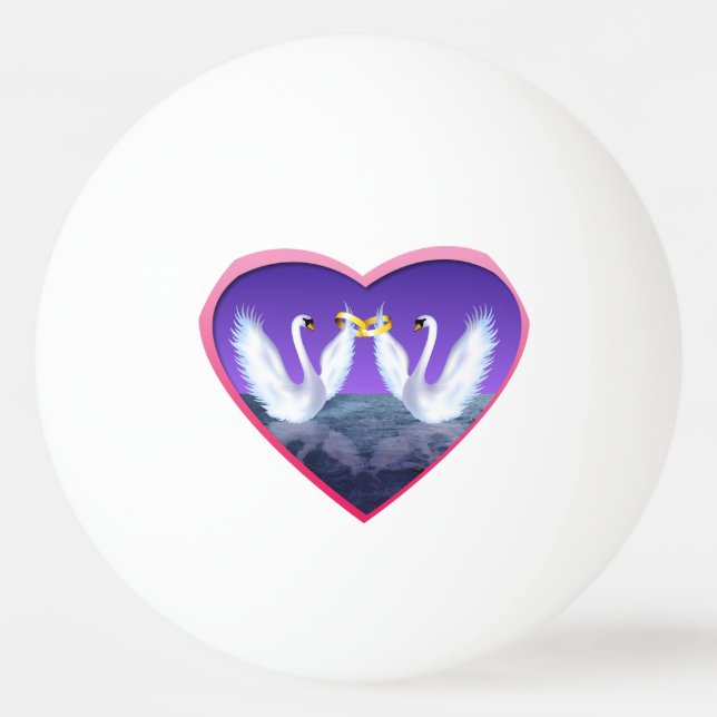 Swan's Wedding Ping Pong Ball (Back)
