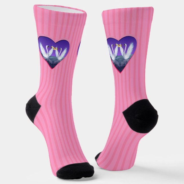 Swan's Wedding Socks (Angled)