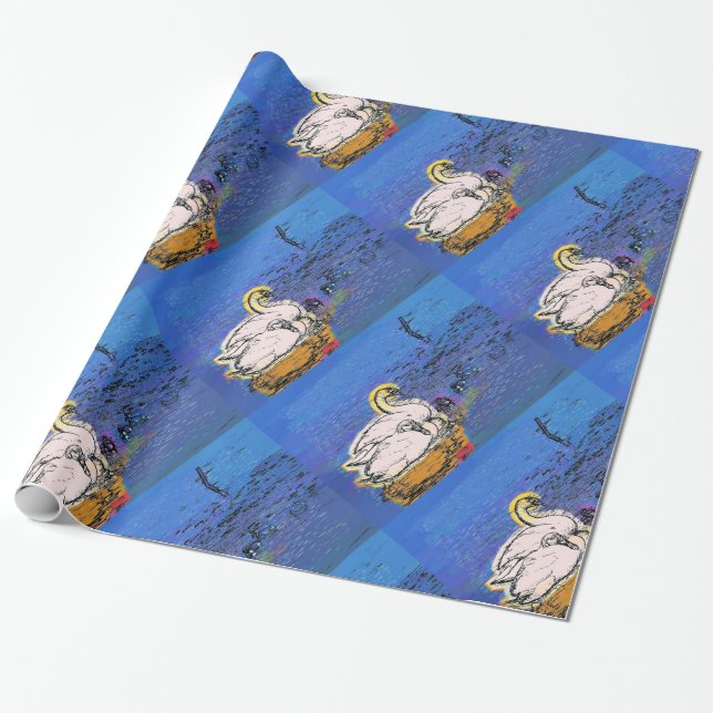 SWANS WRAPPING PAPER (Unrolled)