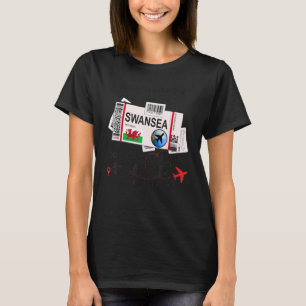 Swansea Girl Swansea Boarding Pass Swansea T-Shirt