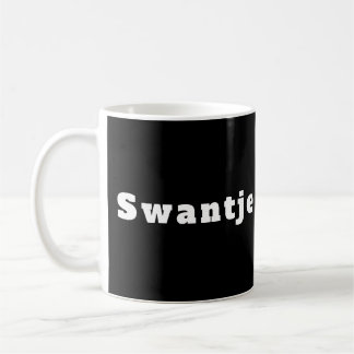 Swantje black white personalized coffee mug