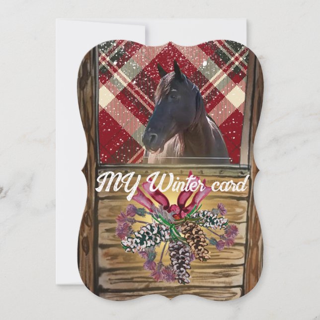 swap out picture cute stall horse holiday card (Front)