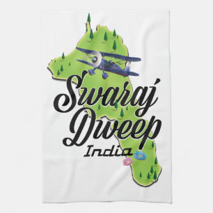 Swaraj Dweep India map Tea Towel