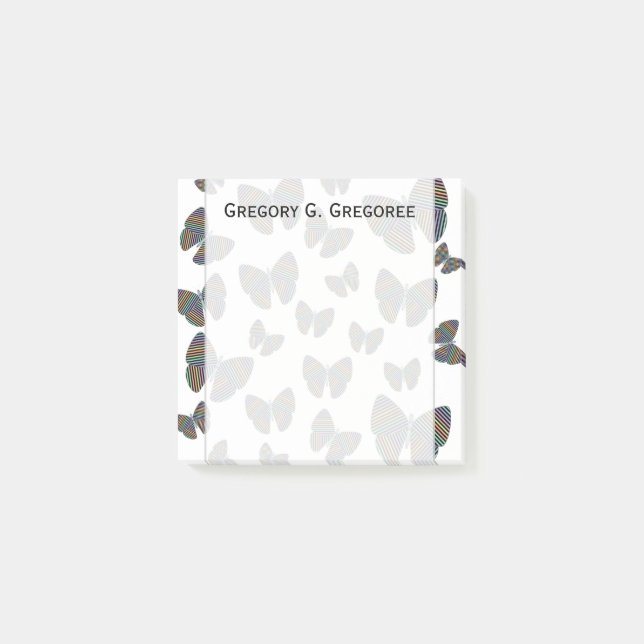 Swarm of Butterflies With Colourful Striped Wings Post-it Notes (Front)