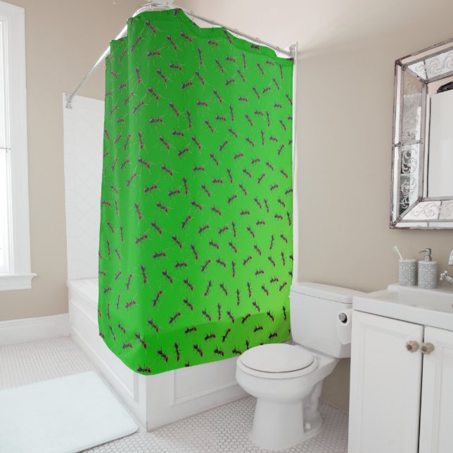 Swarm Of Green Ants, Shower Curtain (In Situ)