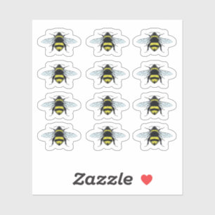 Swarm of Honey Bumble Bees Illustration