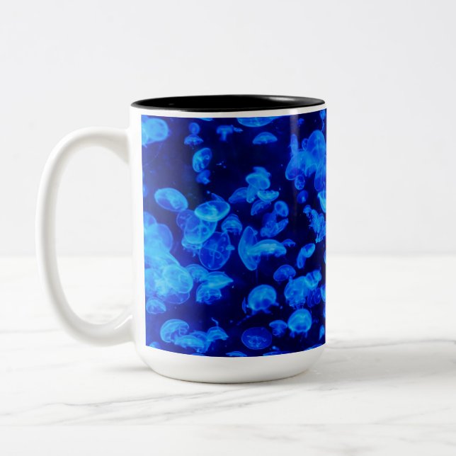 Swarm of Jellyfish Two-Tone Coffee Mug (Left)