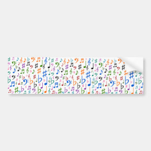 Swarm of Musical Notes & Symbols Bumper Sticker