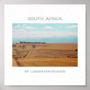 Swartland Fields Mountains View South Africa ZA Poster