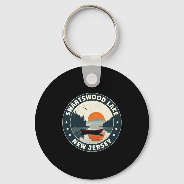 Swartswood Lake New Jersey Sunset T Shirt  Key Ring (Front)