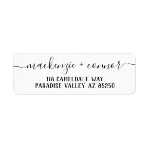 Swash Font Calligraphy Script Return Address Return Address Label