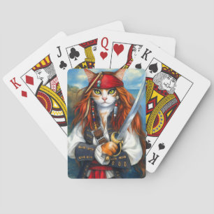 Swashbuckler Pirate Cat   Fantasy Character Art Playing Cards