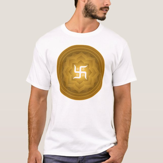 Swastika Lotus Design T-Shirt (Front)